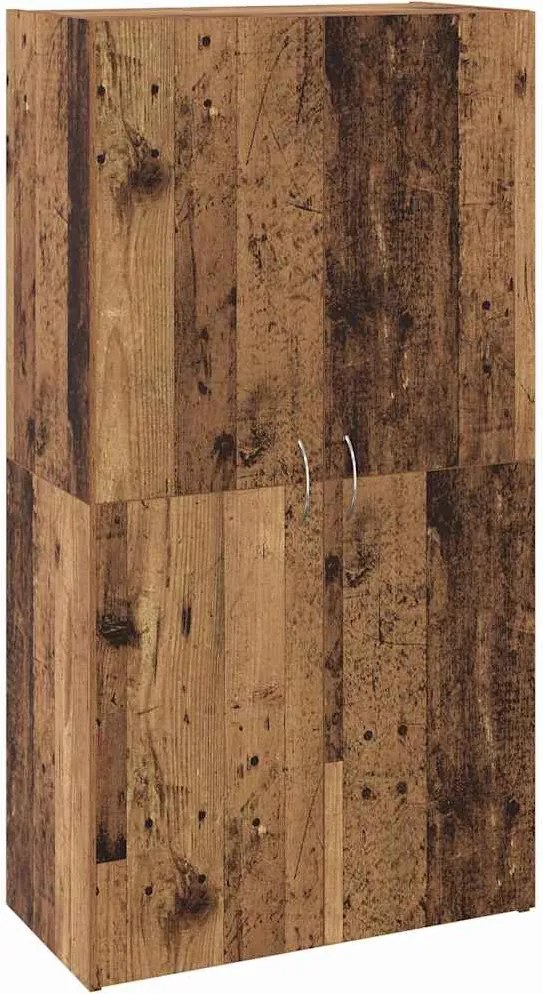 vidaXL Irodai szekrény polcokkal Fekete tölgy 60 x 32 x 115 cm Faanyag