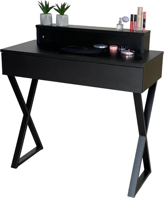 Lena Fésülködőasztal Plusz Fekete Fém Fekete X 90CM