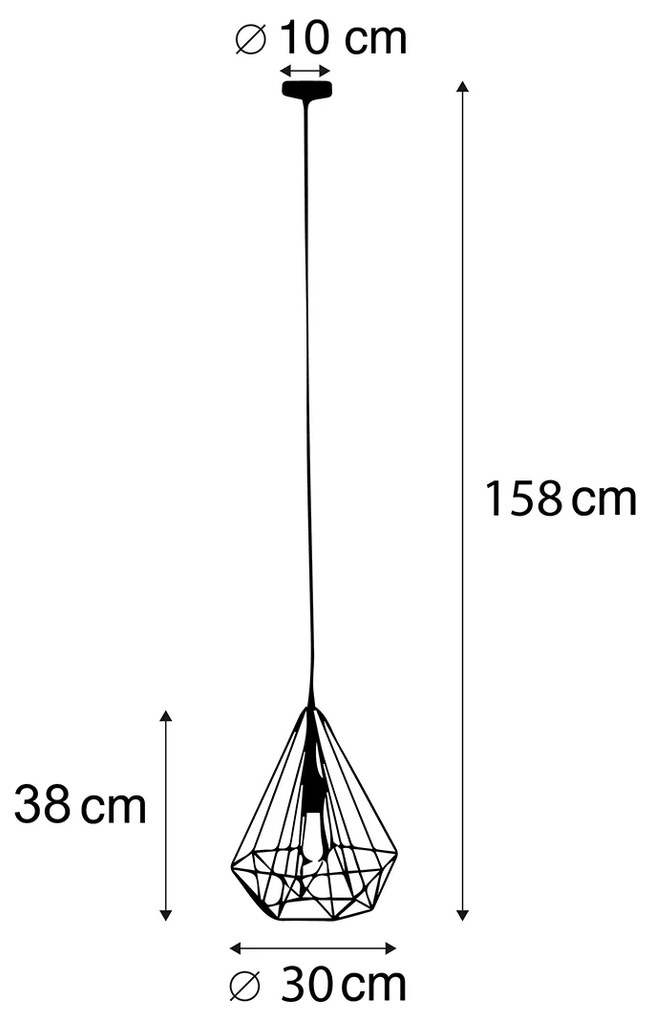 Okos, ipari függőlámpa arany színben, WiFi ST64-gyel - Carcass