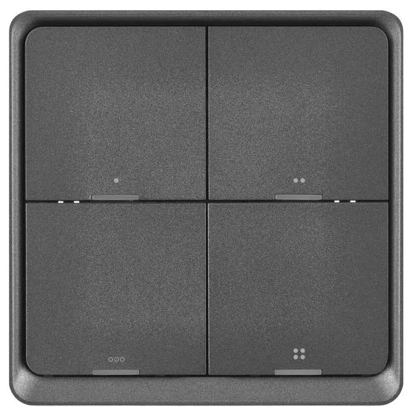 Kapcsoló 4-gombos GoSmart 1xCR2430 Tuya fekete