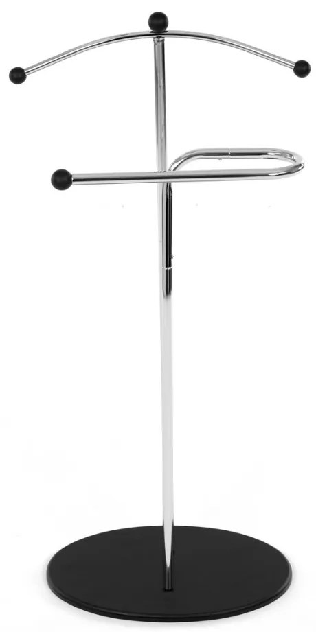 Němý sluha, výška 110 cm, masiv kaučukovník, černé moření, kov chrom