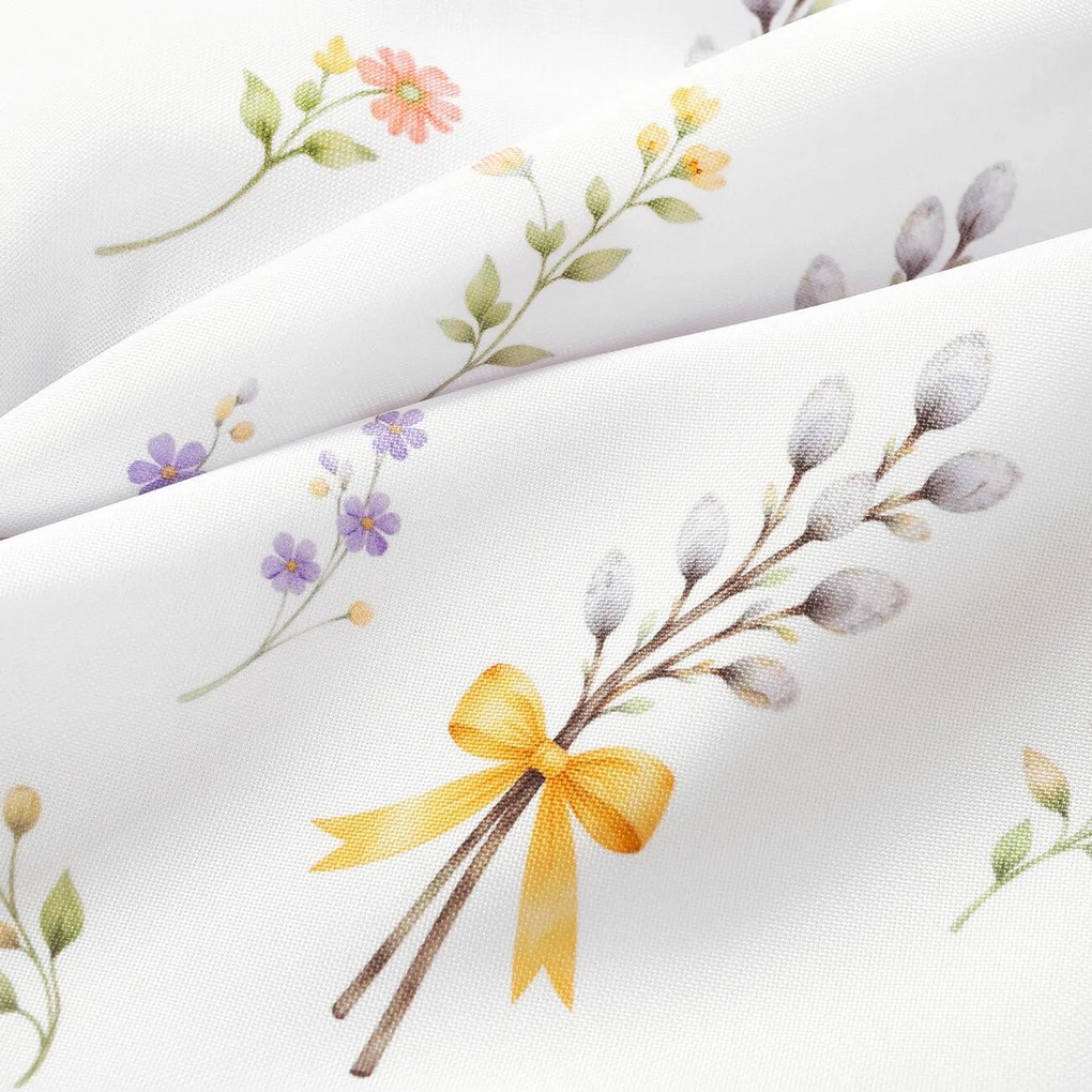 Goldea húsvéti teflon szövet terítőknek - barka mintás 160 cm