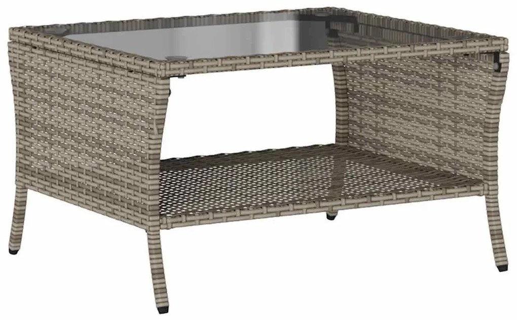 2 személyes szürke polyrattan kerti kanapé asztallal&amp;párnával