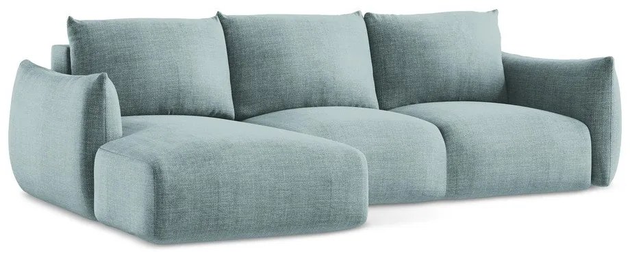 Kék kinyitható sarokkanapé (bal oldali-heverő résszel) Leila – Makamii