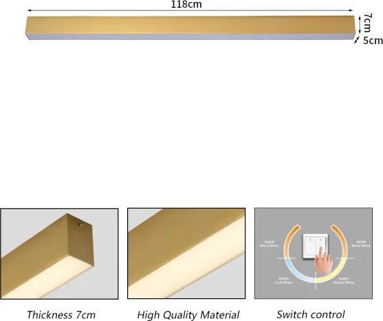 Brilagi - SLEEKLINE LED/40W/230V fürdőszobai mennyezeti lámpa, arany, IP44
