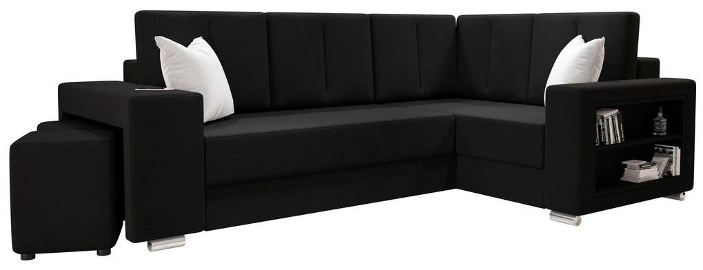 Sarok ülőgarnitúra Lush (fekete) (J). 1062068