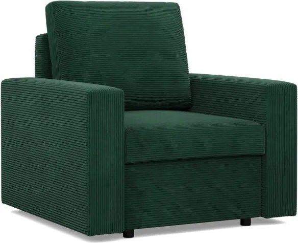 Zeus fotel, egyenes kartámasz, kordbársony, bonell töltet, zöld