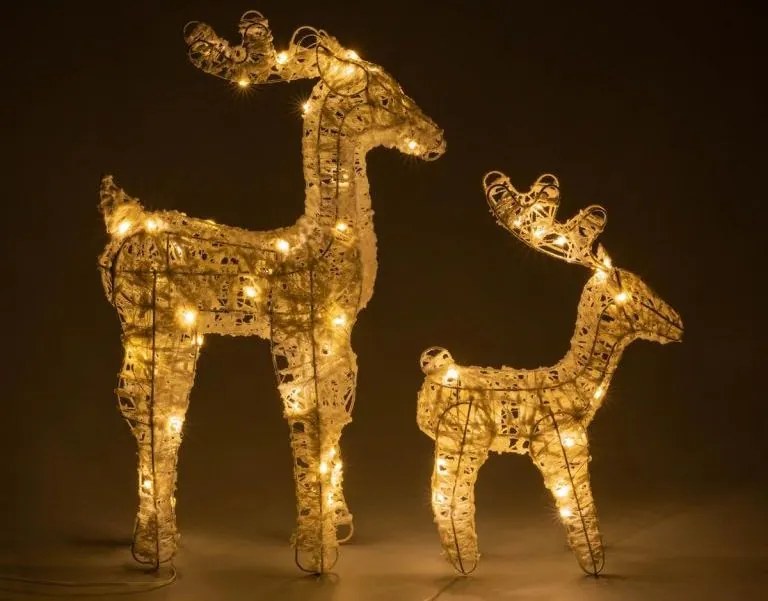 NEXOS Rénszarvas készlet 45 LED időzítővel 2 db meleg fehér