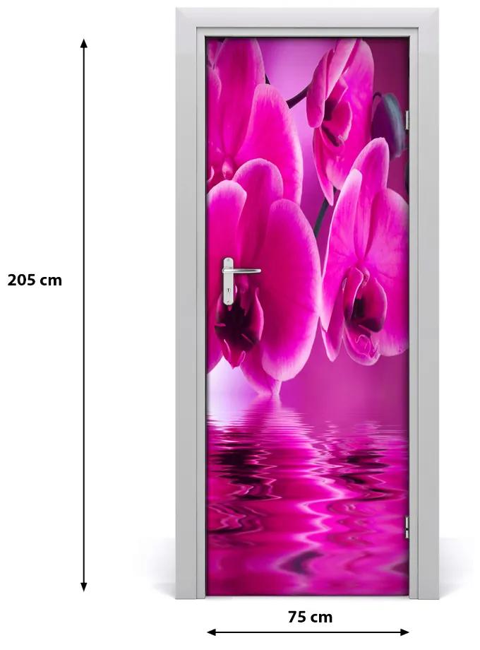 Ajtóposzter rózsaszín orchidea 75x205 cm