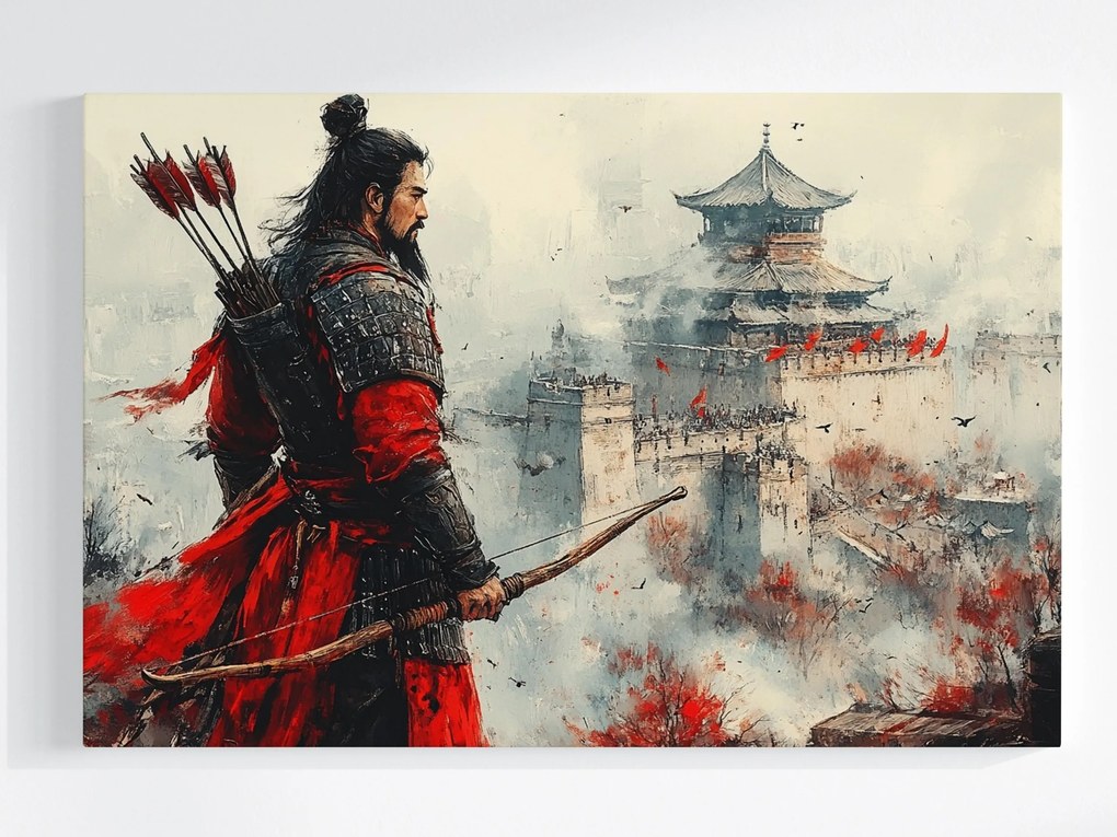 Vászonkép Canvas Japán Ázsia Szamuráj Harcos Íjász Pagoda 120x80