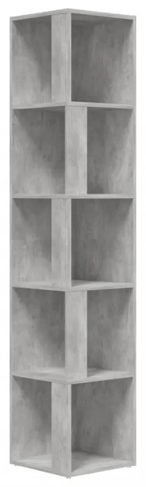 betonszürke szerelt fa sarokszekrény 33 x 33 x 164,5 cm