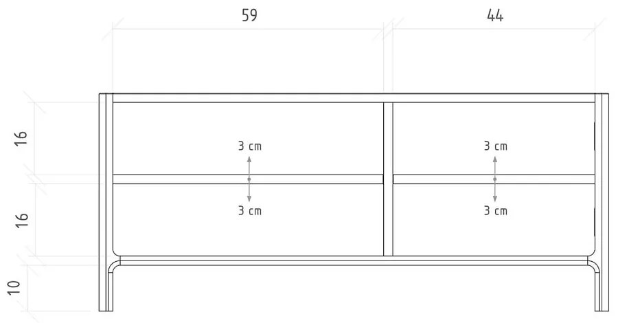 Natúr színű tölgyfa TV-állvány 111x48 cm Twig – The Beds