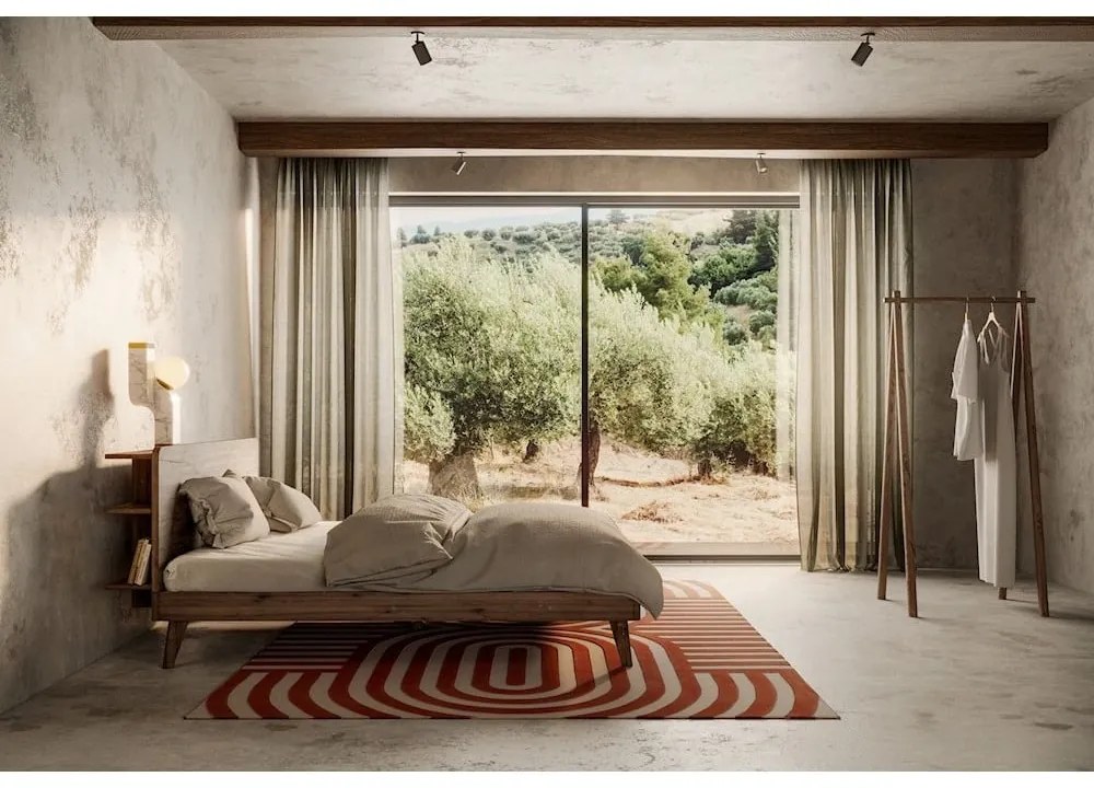 Barna borovi fenyő franciaágy ágyráccsal 140x200 cm Retreat – Karup Design