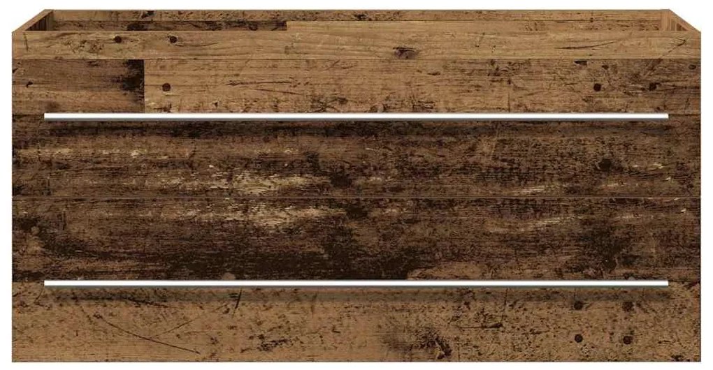 vidaXL Fürdőszobai mosdószekrény 2 pcs Öreg fa 100 x 38,5 x 48 cm