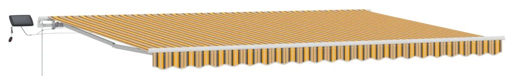 Manuális Behúzható Napellenző LED Többszínű Csíkkal 500x300 cm