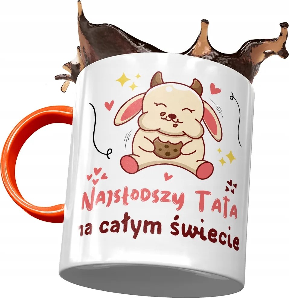 Narancssárga bögre Apák napjára, fényképes nyomtatással