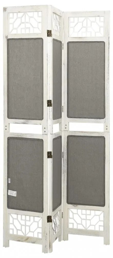 szürke 3 paneles szövetparaván 105 x 165 cm