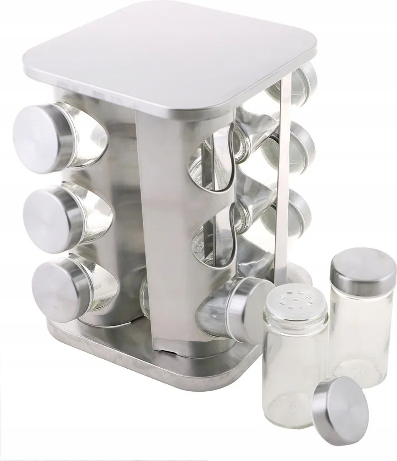 Fűszertartó állvány 13 részes 12 tégely állvány szett