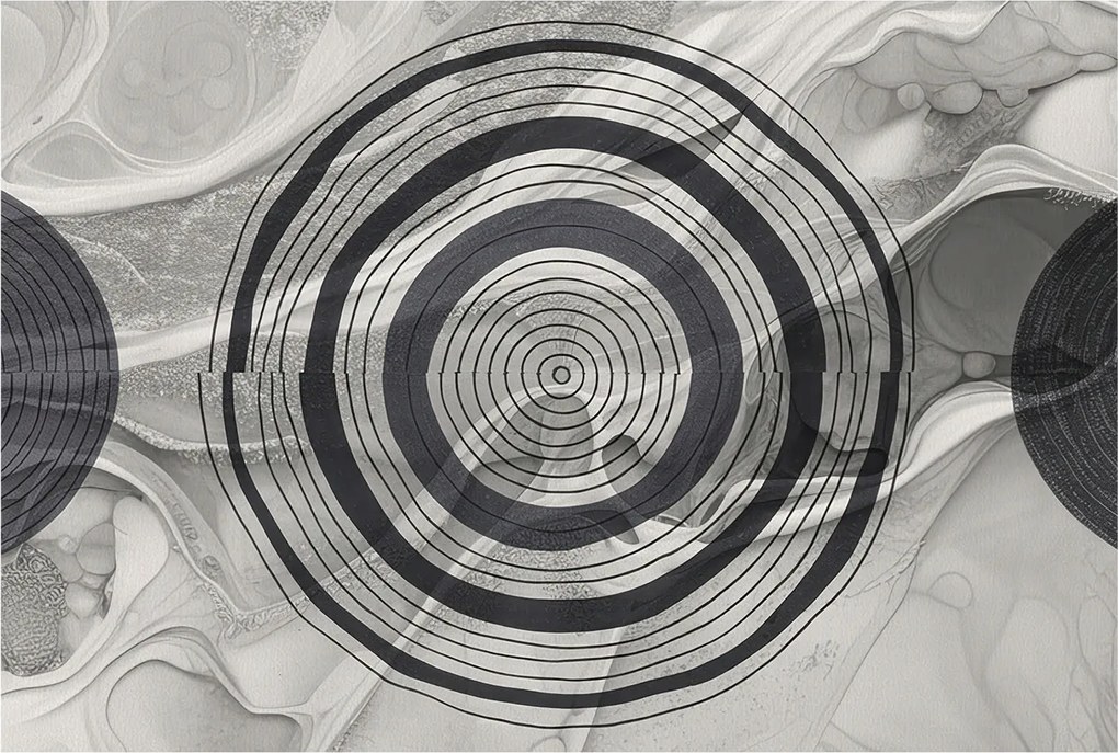 Dekoratív fotótapéta irodába Szürke körök 104x70 Ragasztó