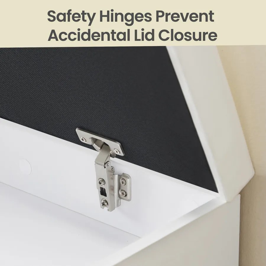 Tárolós Pad Párnával, Cipőpad Párnázott Üléssel, 30 x 80 x 44 cm, fehér