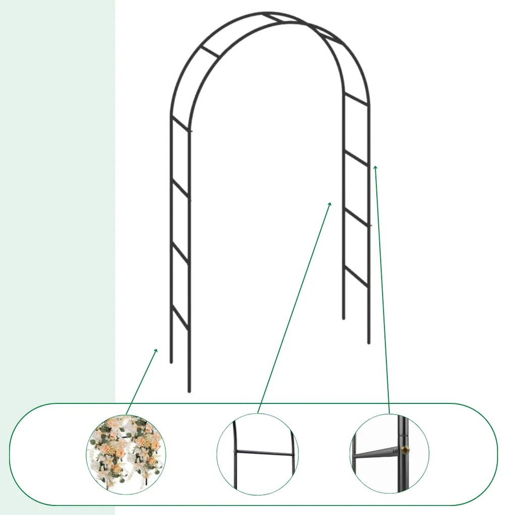 Boltíves rózsatámasz 240x140x37 cm Gardebruk