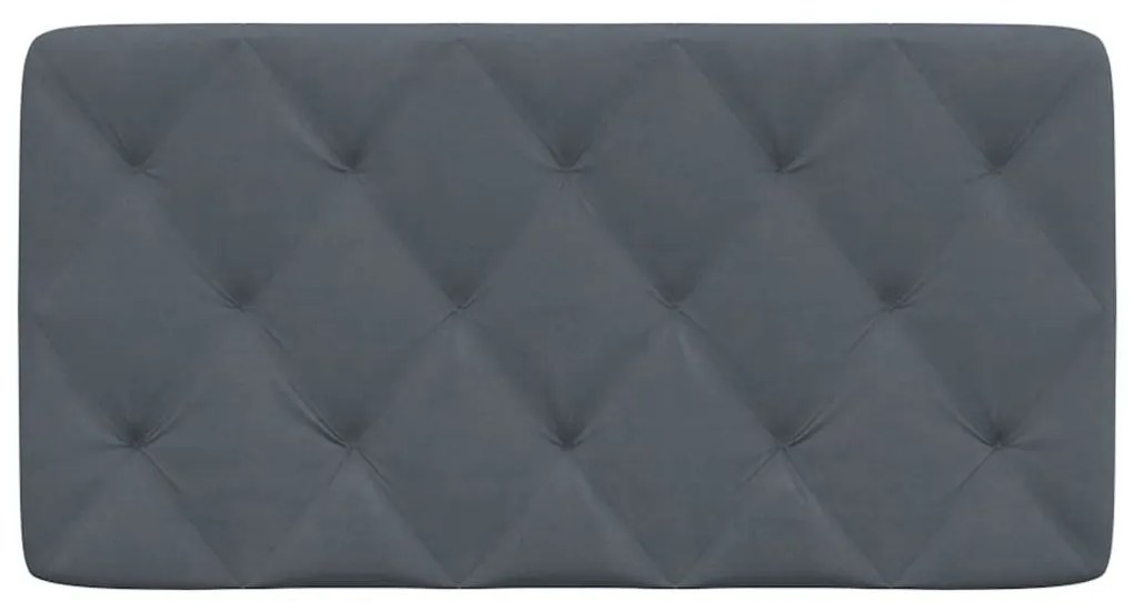 sötétszürke bársony fejtámla párna 100 cm