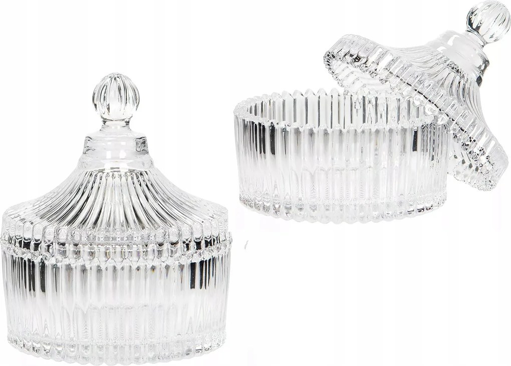 Cukortartó Kristályos retro üveg cukrászda átlátszó