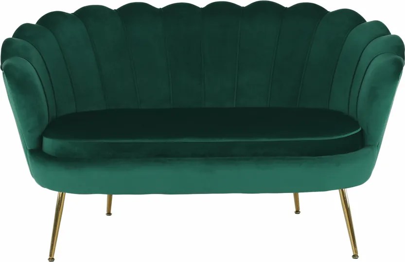 Pad Art-deco stílusban, smaragd Velvet anyag/gold króm-arany, NOBLIN