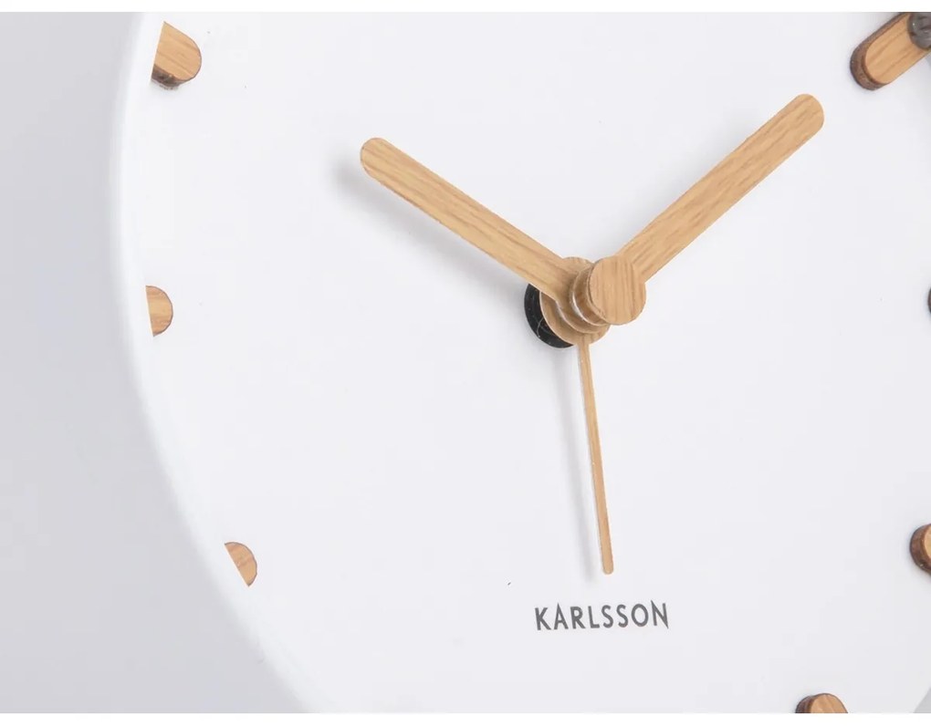 Karlsson 5943WH design ébresztőóra 11 cm, fehér