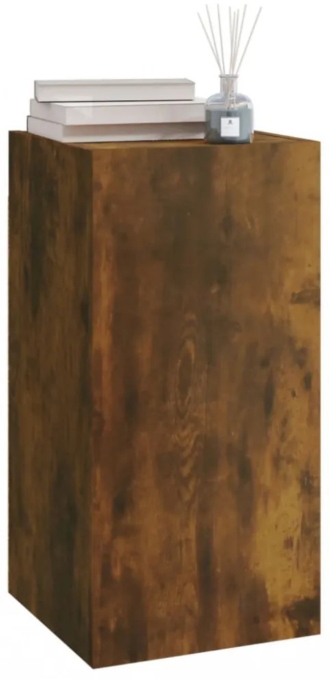 2 db füstös tölgy színű szerelt fa TV-szekrény 30,5x30x60 cm