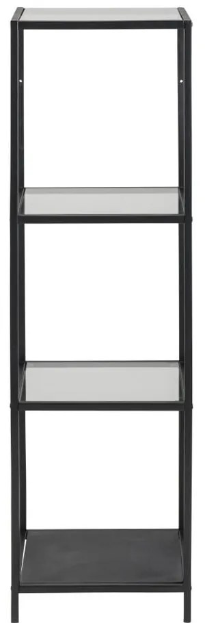 Fekete üveg polcos állvány 35x120 cm Seaford – Actona