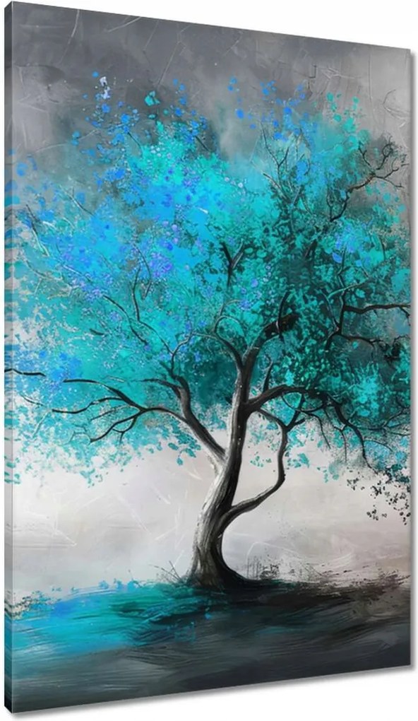Vászonkép 60x90 Kék fa Modern Art