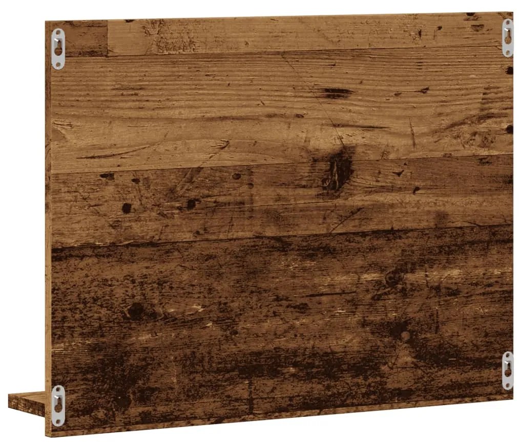 antik fa színű tükrös fürdőszobaszekrény 60 x 10,5 x 45 cm