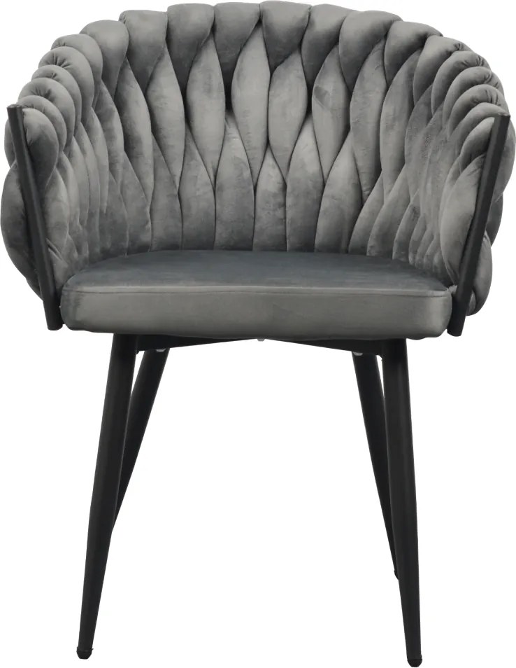 Étkezőszék, sötétszürke Velvet szövet/fekete, BLER