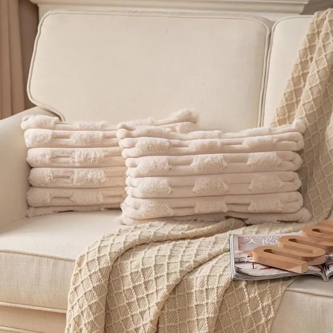 Mandioo 2 db-os bézs boho díszpárnahuzat szett 30 x 50 cm