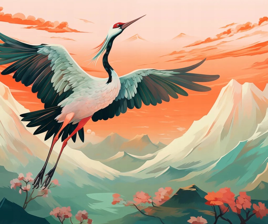 Poszter 60x50cm Daru teljes virágzásban