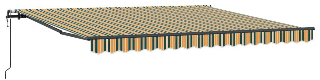 Automatikus Behúzható Napellenző Zöld és Sárga 400x300 cm