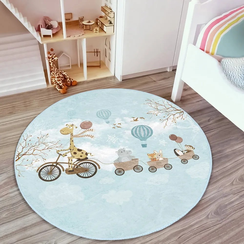 Világoskék gyerek szőnyeg ø 120 cm Comfort – Mila Home