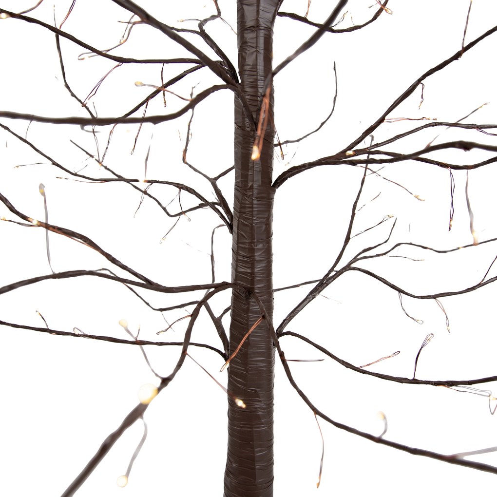 Karácsonyi állólámpa barna fa 180 cm LED-del, időzítővel IP44 - Ki