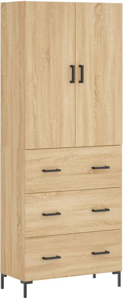 vidaXL sonoma tölgy szerelt fa magasszekrény 69,5 x 34 x 180 cm