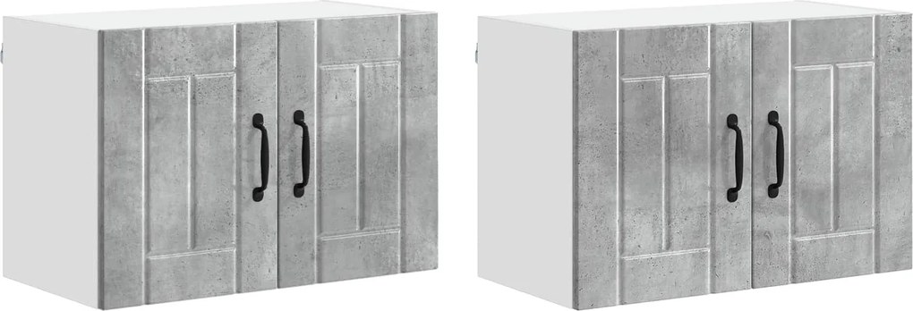 vidaXL Konyhai faliszekrények 2 pcs Beton Szürke 60 x 31 x 40 cm