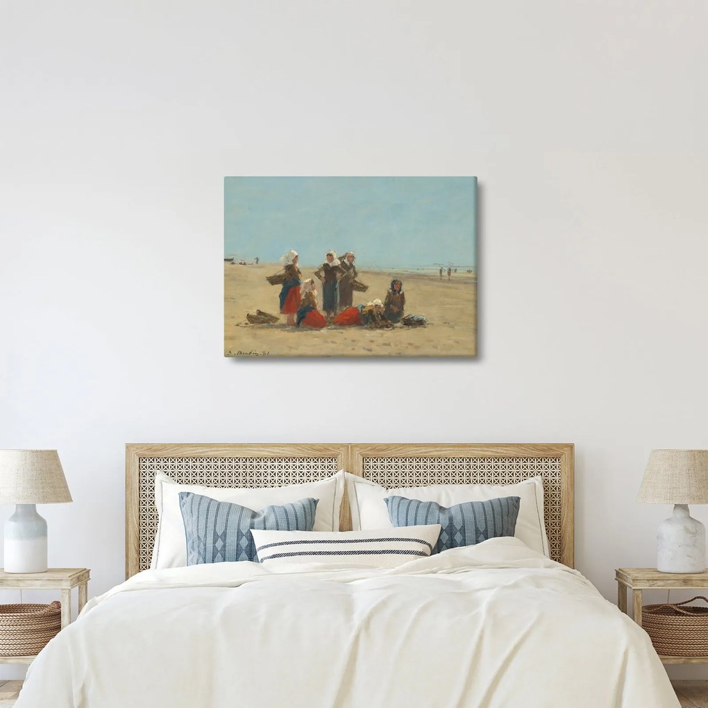 Kép - Eugène Boudin, Women on the Beach at Berck, reprodukciók (70x50 cm)