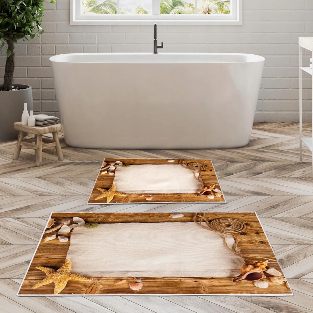 2 db-os fürdőszobaszőnyeg készlet SeaFrame barna