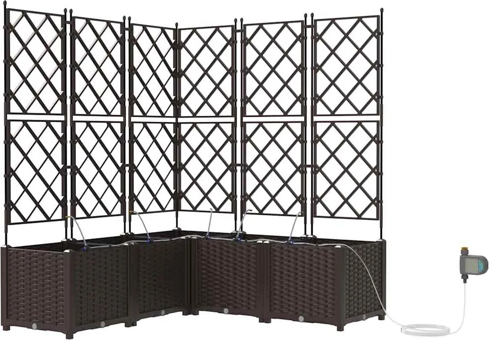 vidaXL Kerti cserép 5 pcs Barna Acél