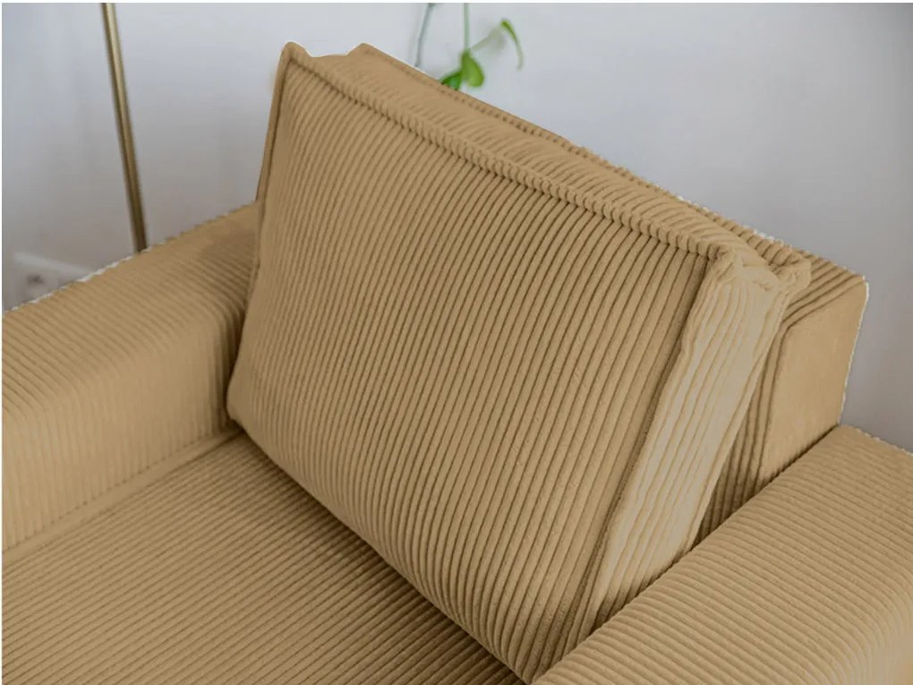 Fotel lábtartóval SMART SET, mustárszínű