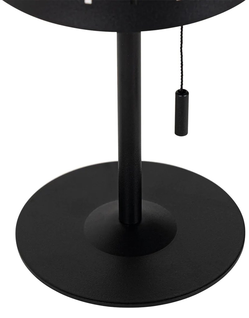 Kültéri asztali lámpa fekete, LED-del, 3 fokozatban szabályozható, újratölthető és napelemes - Ferre