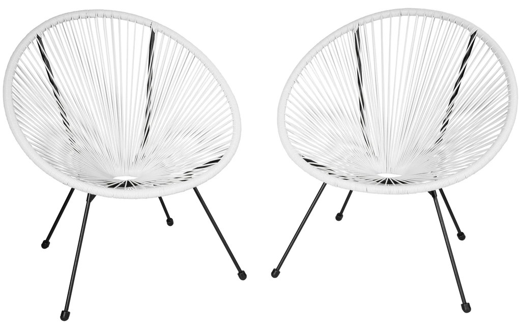 TecTake GmbH 404406 2 kerti szék santana retro acapulco stílusban - fehér