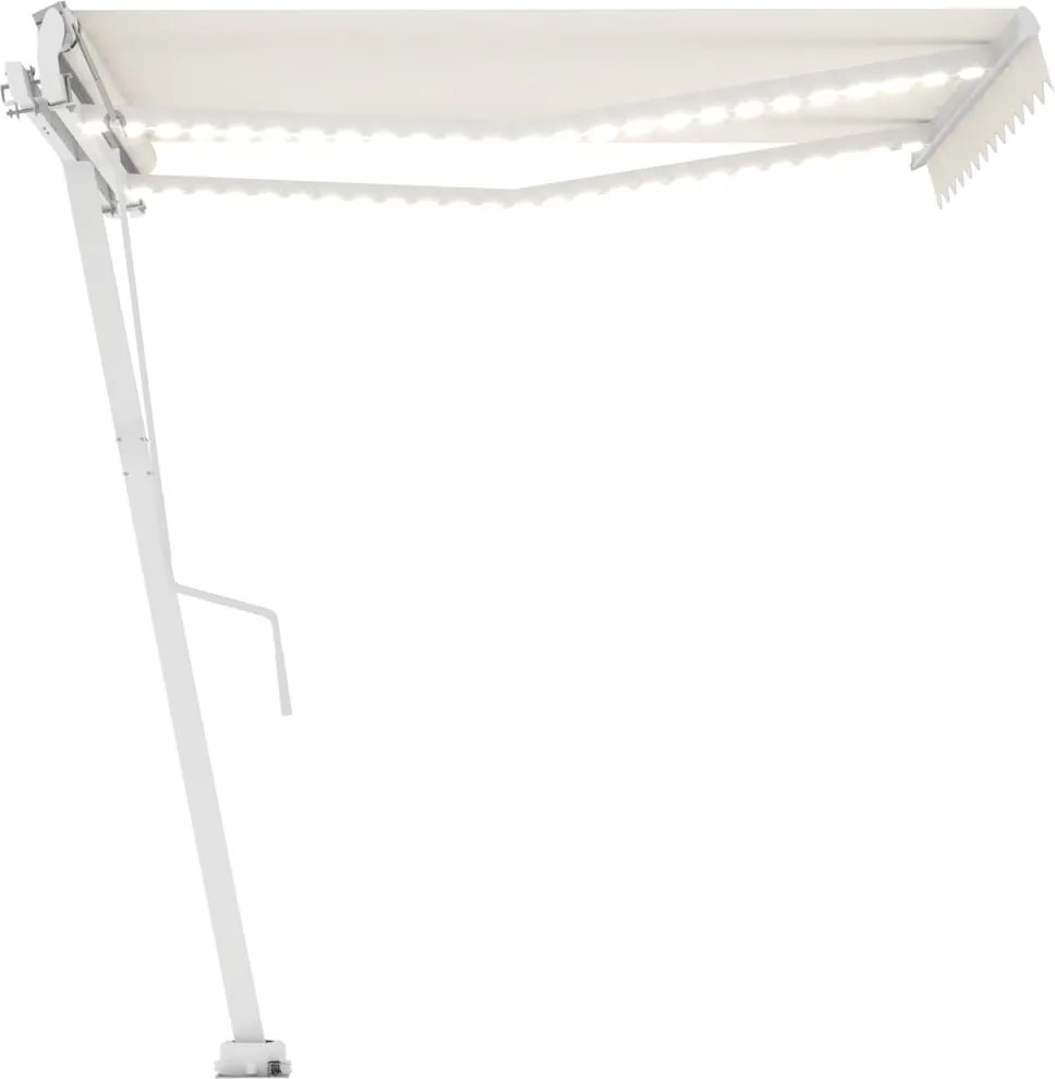 vidaXL krémszínű automata szélérzékelős és LED-es napellenző 350x250cm