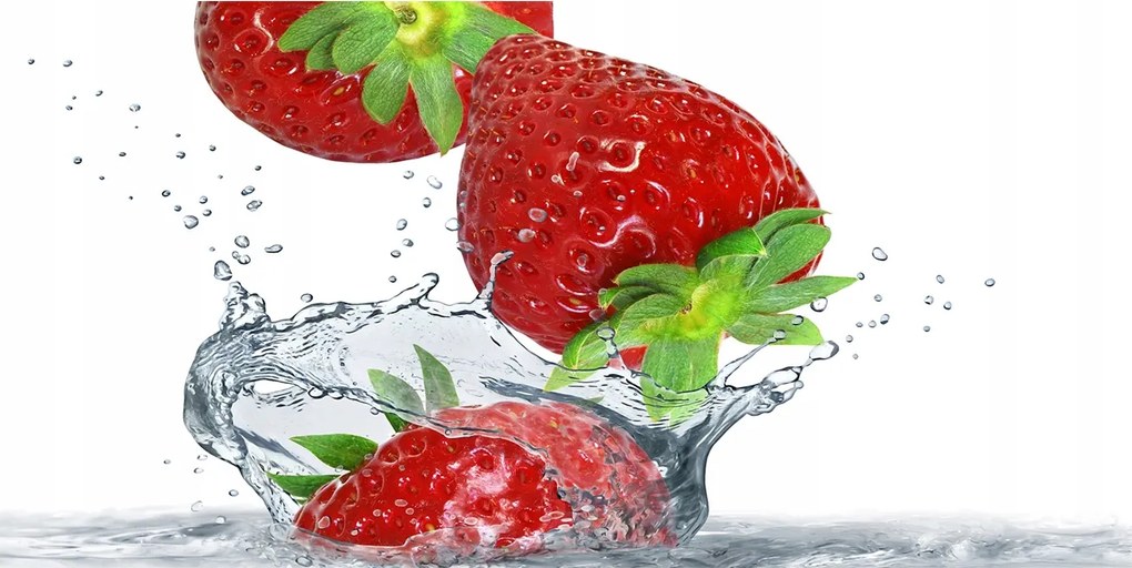 Fotó-üvegkép Eper és víz 140x70