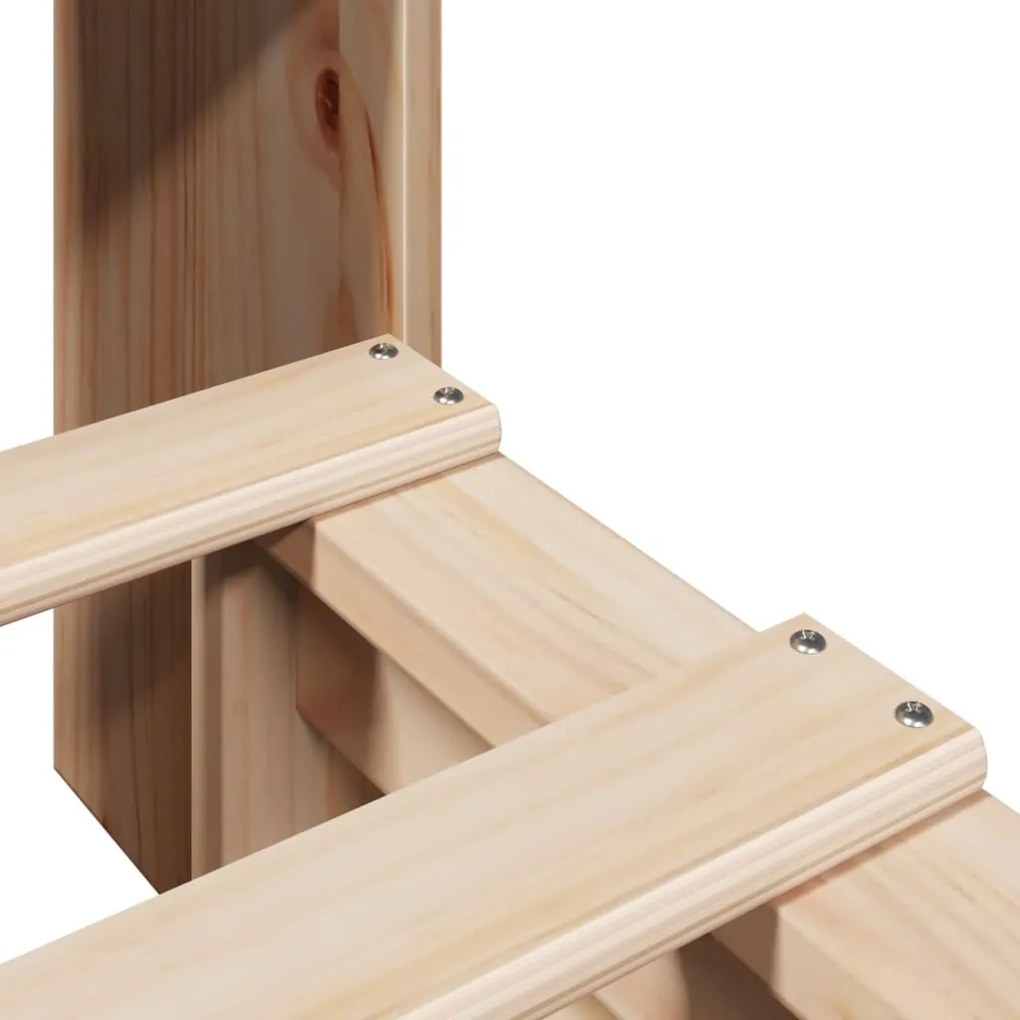 vidaXL tömör fa könyvespolcos ágy matrac nélkül 100 x 200 cm